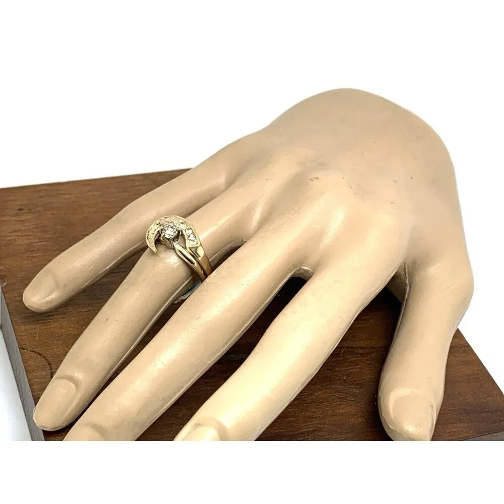 Cocktail Diamond Ring 0.30ctw 14k Yellow Gold Estate Jewelry Women's Size 8.5